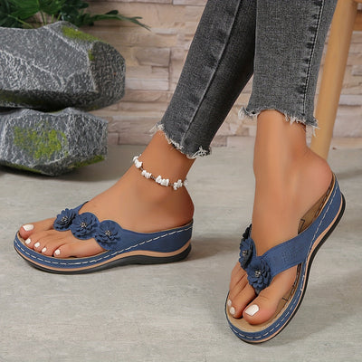 Lässige Sandalen mit Blumenmuster für Damen