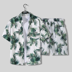 Felix | Herren Tropical Sommerhemd Shorts Set in Grün