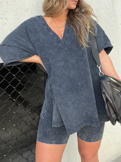 Amarra - Lockeres T-Shirt & Kurze Hose - Sommerset in Grau