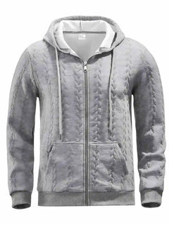 Philipp – Lässiger Kapuzenpullover Mit Reißverschluss Und Langen Ärmeln in Grau