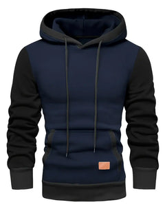 Ferguson – Langarm Kapuzenpullover Mit Tasche in Marineblau