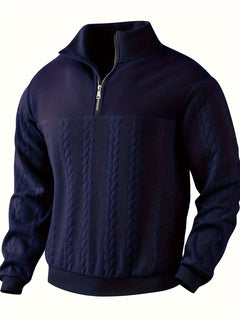 Roberto™ -Vintage Herrenpullover mit Reißverschluss in Blau