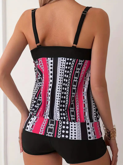Libby® | Gestreifter Tankini mit Aufdruck