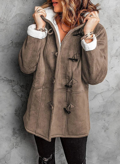Damen Fleece Jacke mit Kapuze | Winter