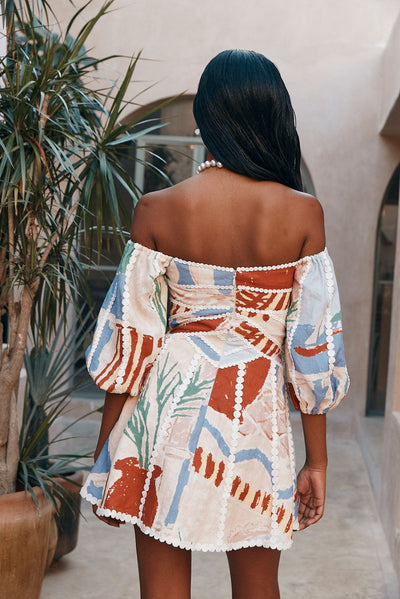 Olga | Kurzes V-Ausschnitt Sommerkleid