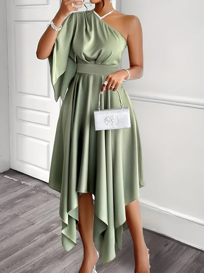 Andrada | Elegantes Asymmetrisches One-Shoulder Peplum-Kleid