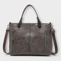 Daphne | Elegante Lederhandtasche in Grau