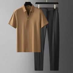 Nariko | Luxury Poloshirt & Hose in Khaki
