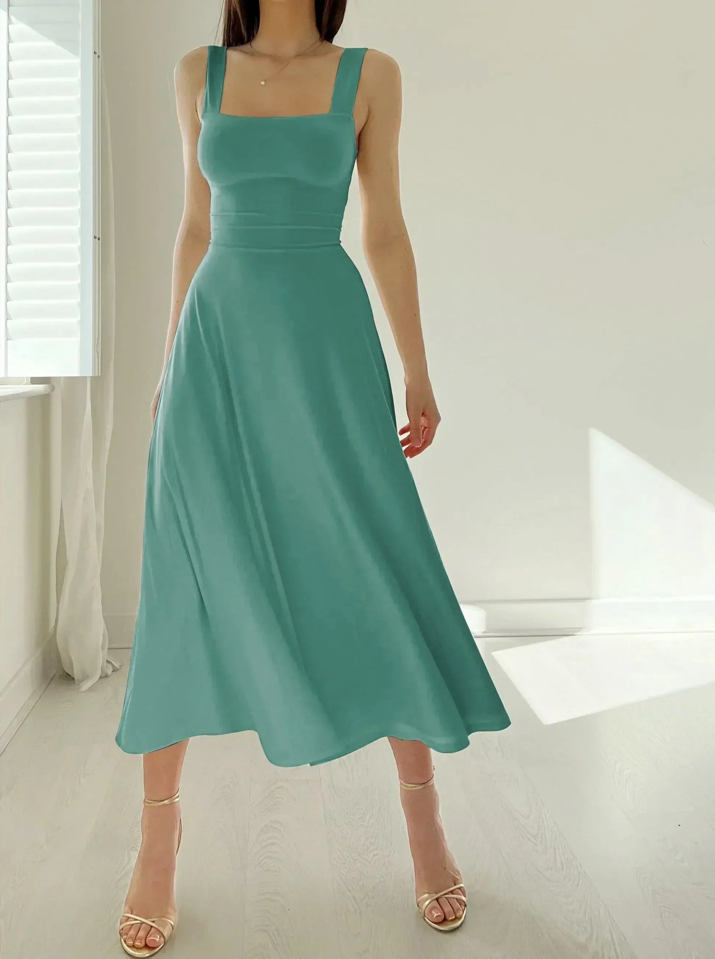Mariah - Damen Midikleid mit dicken Trägern