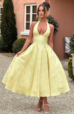 Esmeralda | Elegantes Midikleid in Gelb