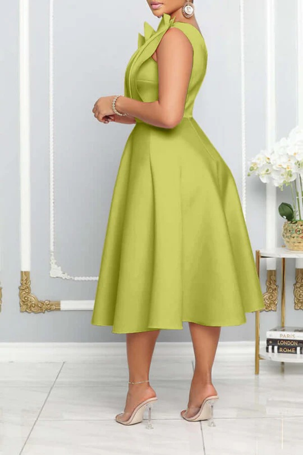 Ein-Schulter-Cocktailkleid für Damen | Midi