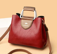 Liza | Damen Elegante Schulter Ledertasche mit Schnalle in Rot