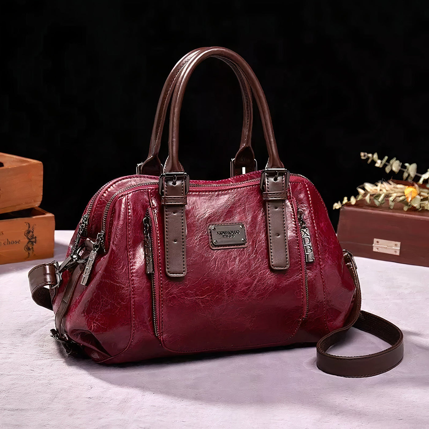 Elegante Damentasche aus Leder - Fenja