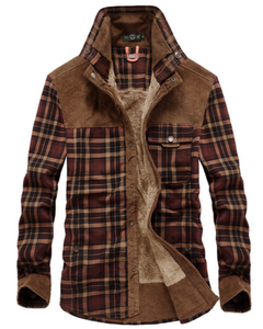 Luxuriöse, stylische Flanell-Winterjacke - Wolfram in Braun