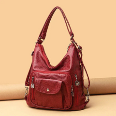 Elegante modische Handtasche für Damen | Groß in Weinrot