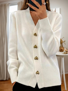 Elegante Strickjacke für Damen | Strick in Weiß