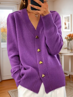 Elegante Strickjacke für Damen | Strick in LIla
