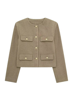 Raffinierte Strickjacke mit Knopfleiste - Yasmin in Grün