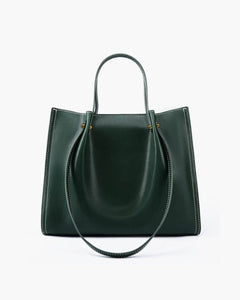 Marie | Elegante Vegane Leder Tote Bag Minimalistische Schultertasche in Grün