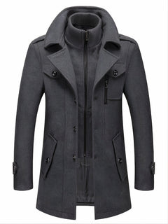 Eleganter warmer Herren-Wintermantel - Martin in Grau