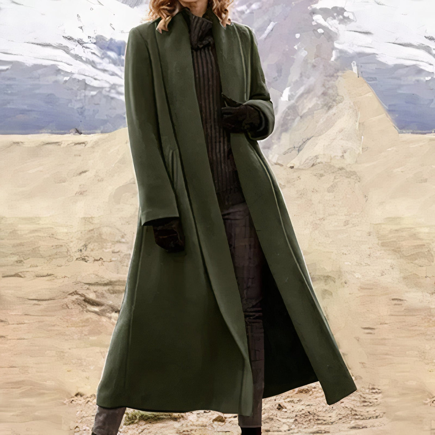 Eleganter langer Wintermantel für Damen - Nyssa