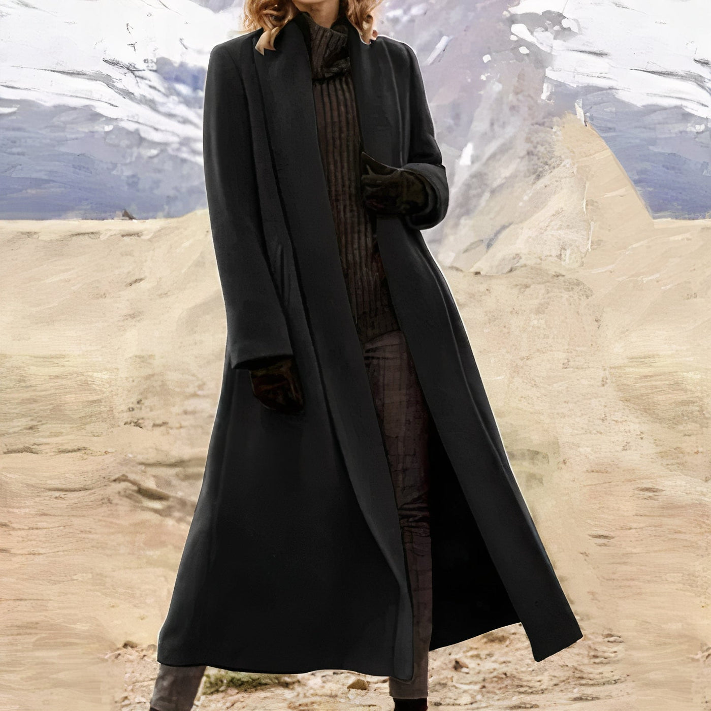 Eleganter langer Wintermantel für Damen - Nyssa