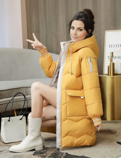 Warmer Winterparka für Frauen - Doreen in Gelb