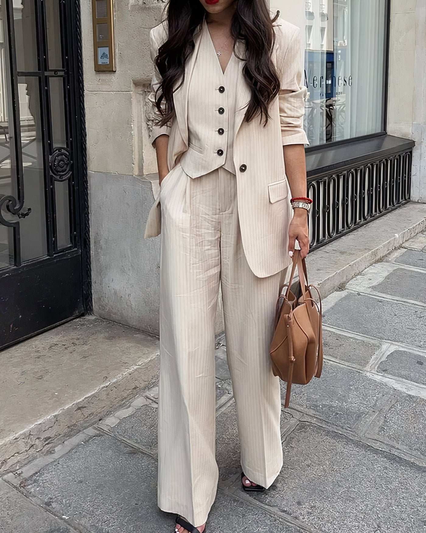 Elegantes 3-teiliges Blazer-Westen-Set für Damen - Yamina