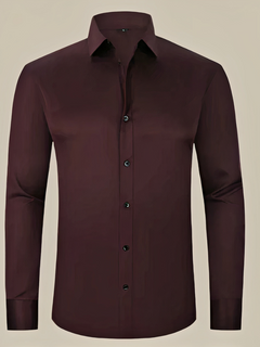 Elegantes Business-Hemd für Herren | Langarm in Braun