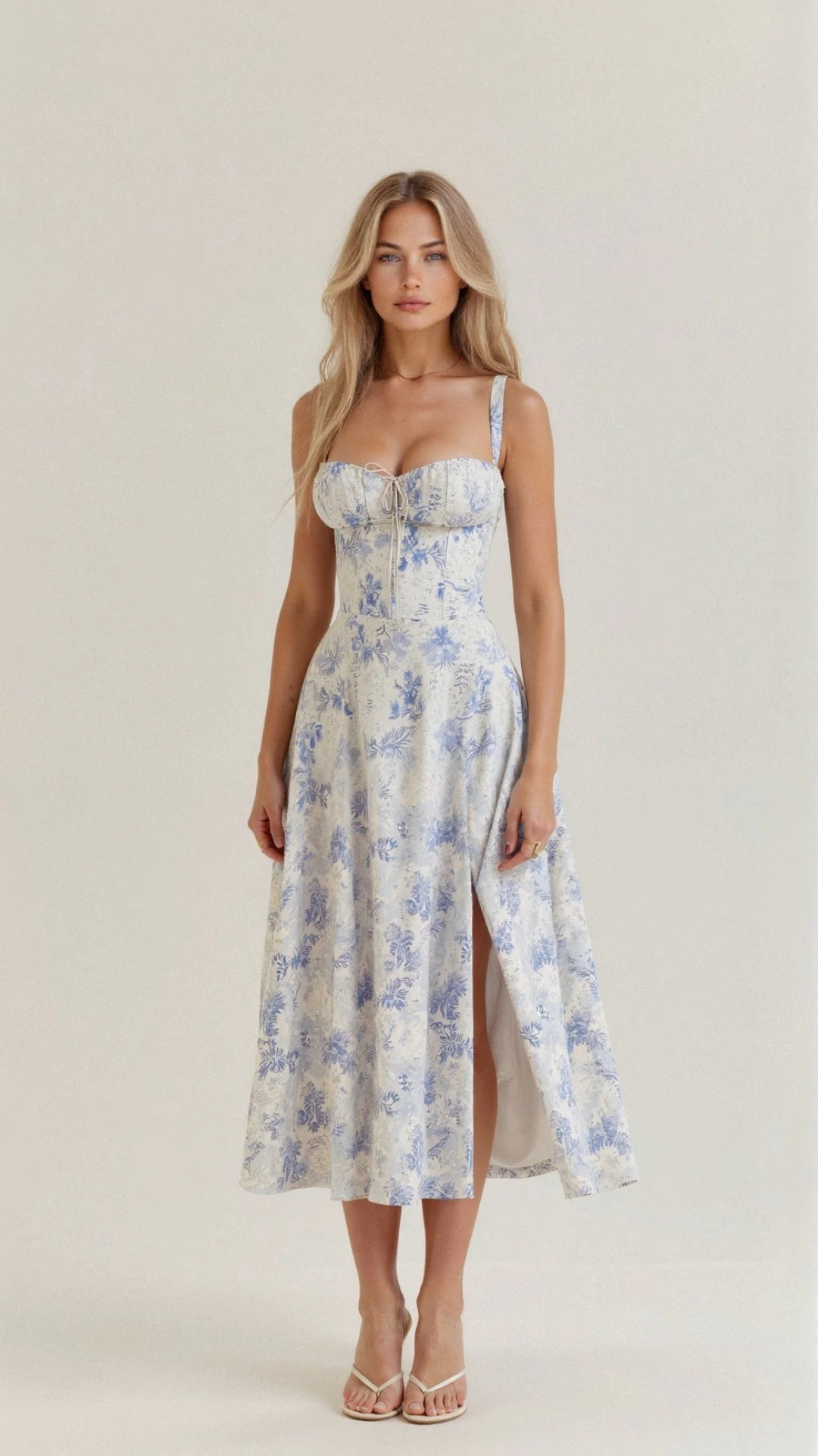 Elegantes Damen Korsett Sommerkleid | Midi
