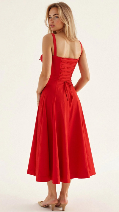 Elegantes Damen Korsett Sommerkleid | Midi