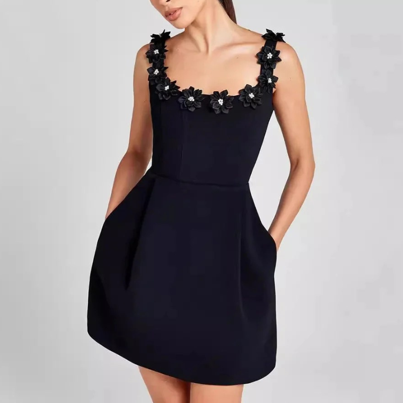 Elegantes geblümtes Damenkleid | Mini