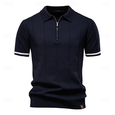 Elegantes Herren-Poloshirt mit Reißverschluss | Kurzarm