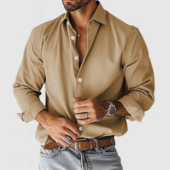 Elegantes Herrenhemd aus Baumwolle - Felizardo in Khaki