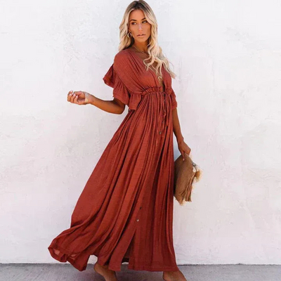 Elegantes langes Bohème-Sommerkleid für Damen | Maxi