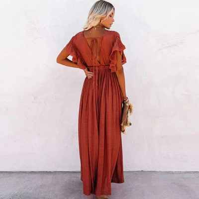 Elegantes langes Bohème-Sommerkleid für Damen | Maxi