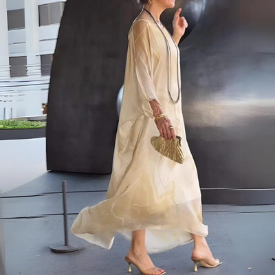 Elegantes langes Vintage-Kleid für Damen | Maxi