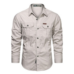 Elegantes Outdoor-Hemd für Herren | Langarm in Beige