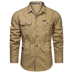 Elegantes Outdoor-Hemd für Herren | Langarm in Khaki