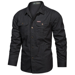 Elegantes Outdoor-Hemd für Herren | Langarm in Schwarz