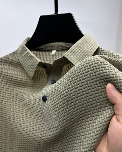 Elegantes strukturiertes Poloshirt für Herren | Kurzarm