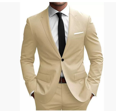 Elias | Herren Eleganter Slim Fit Anzug in Beige