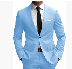 Elias | Herren Eleganter Slim Fit Anzug in Hellblau