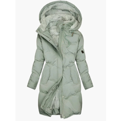 Ella | Warme Winterjacke mit Kapuze in Grün