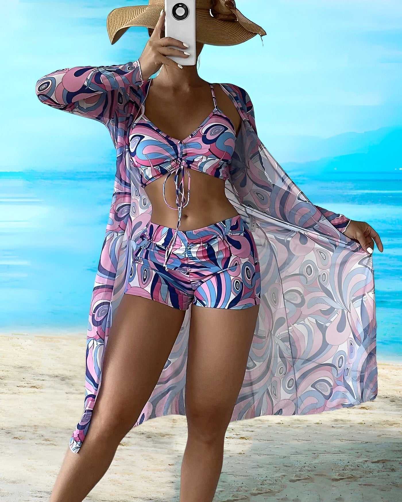 Ignacia® | 3-teiliges Bikini-Set mit Blumenmuster