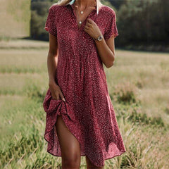 Els | Fließendes Midi-Kleid in Rot
