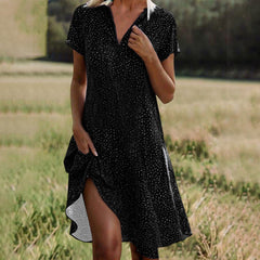Els | Fließendes Midi-Kleid in Schwarz