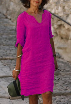 Elvy | Elegantes Kleid mit V-Ausschnitt in Lila