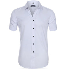 Emil | Herren Kurzarm Poloshirt knitterarm in Weiß