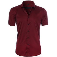 Emil | Herren Kurzarm Poloshirt knitterarm in Dunkelrot